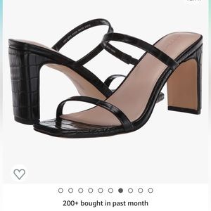 Avery Square Toe Black Strappy Sandal (The Drop by Amazon)